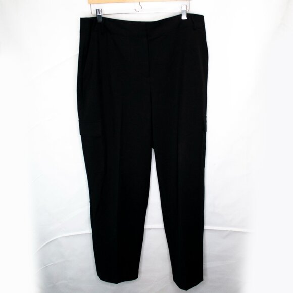 Lane Bryant Perfect Drape Cargo Pants Womens 14 Black Relaxed Ankle Casual 0409X - Picture 3 of 6